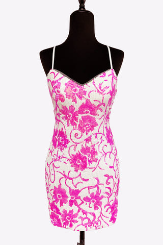 Bodycon V Neck Pink Sequins Short Homecoming Dresses VL24081405