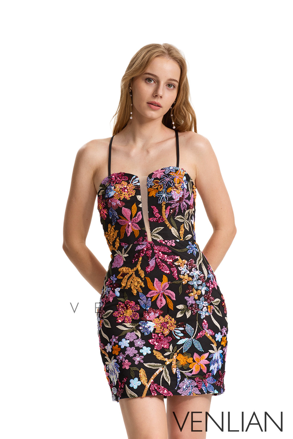 Sparkly Bodycon Sweetheart Sequins Embroidery Short